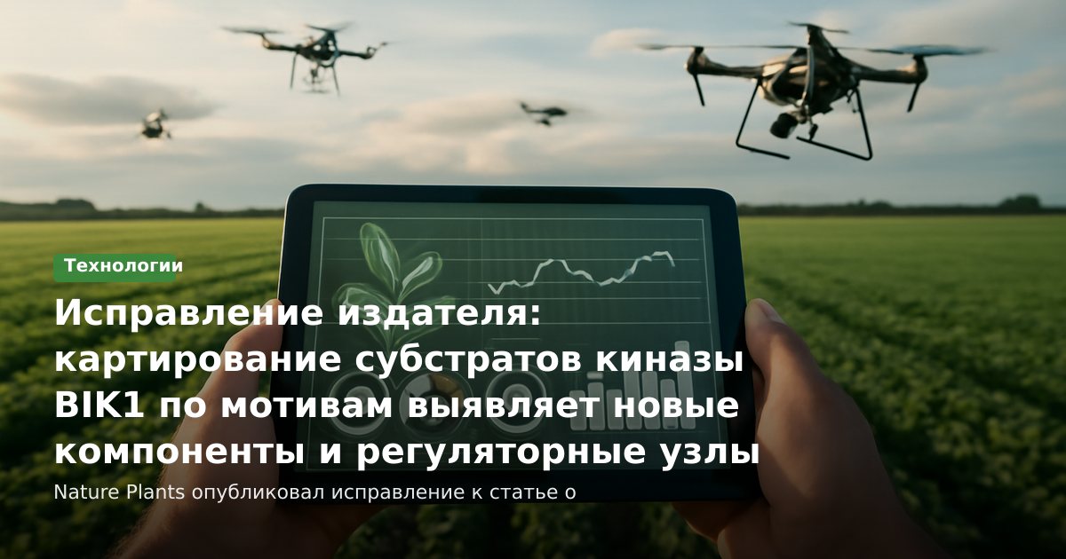 Исправление издателя: картирование субстратов киназы BIK1 по мотивам выявляет новые компоненты и регуляторные узлы иммунитета растений