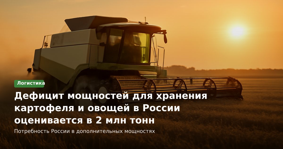 Дефицит мощностей для хранения картофеля и овощей в России оценивается в 2 млн тонн
