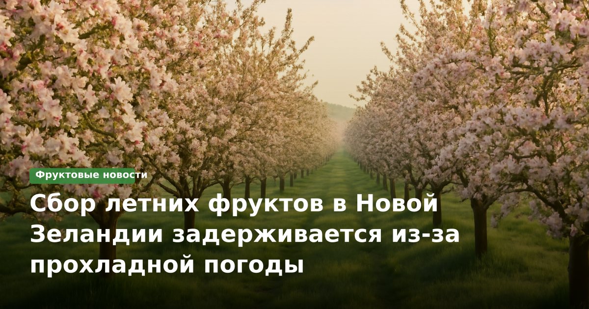 Сбор летних фруктов в Новой Зеландии задерживается из‑за прохладной погоды