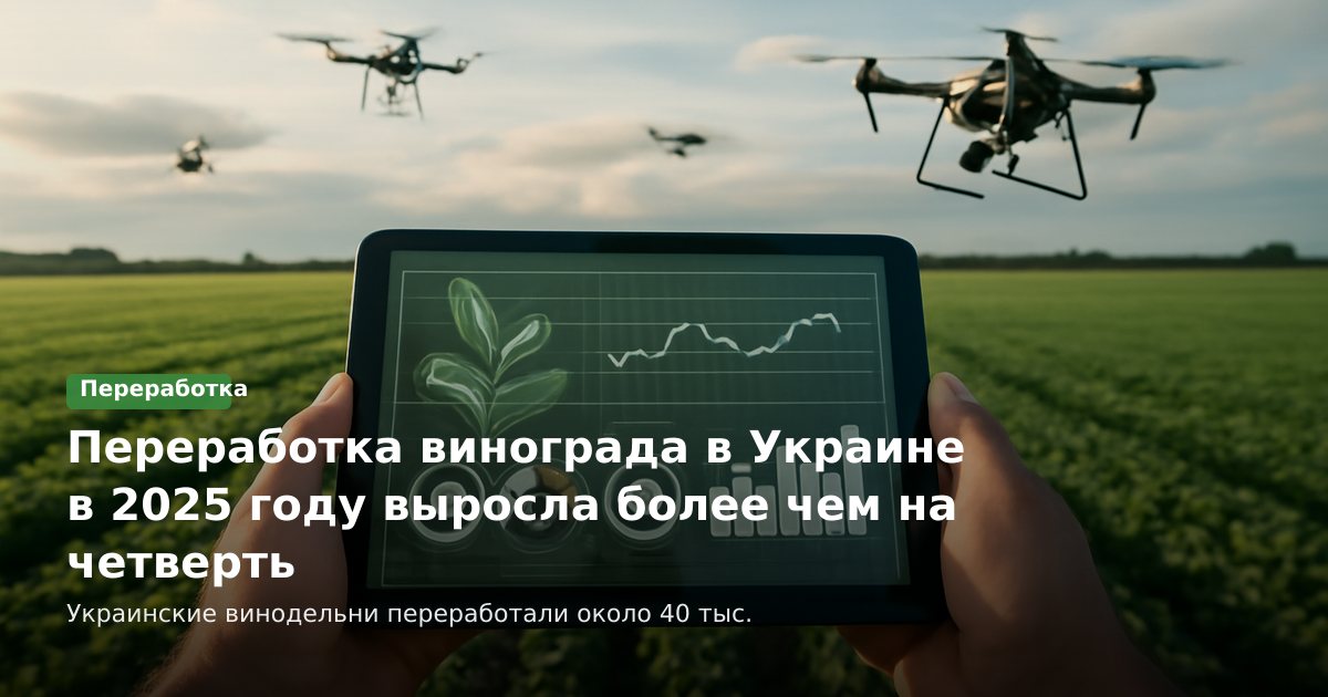 Переработка винограда в Украине в 2025 году выросла более чем на четверть