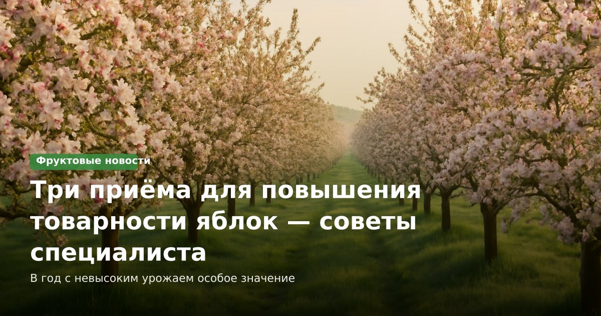 Три приёма для повышения товарности яблок — советы специалиста